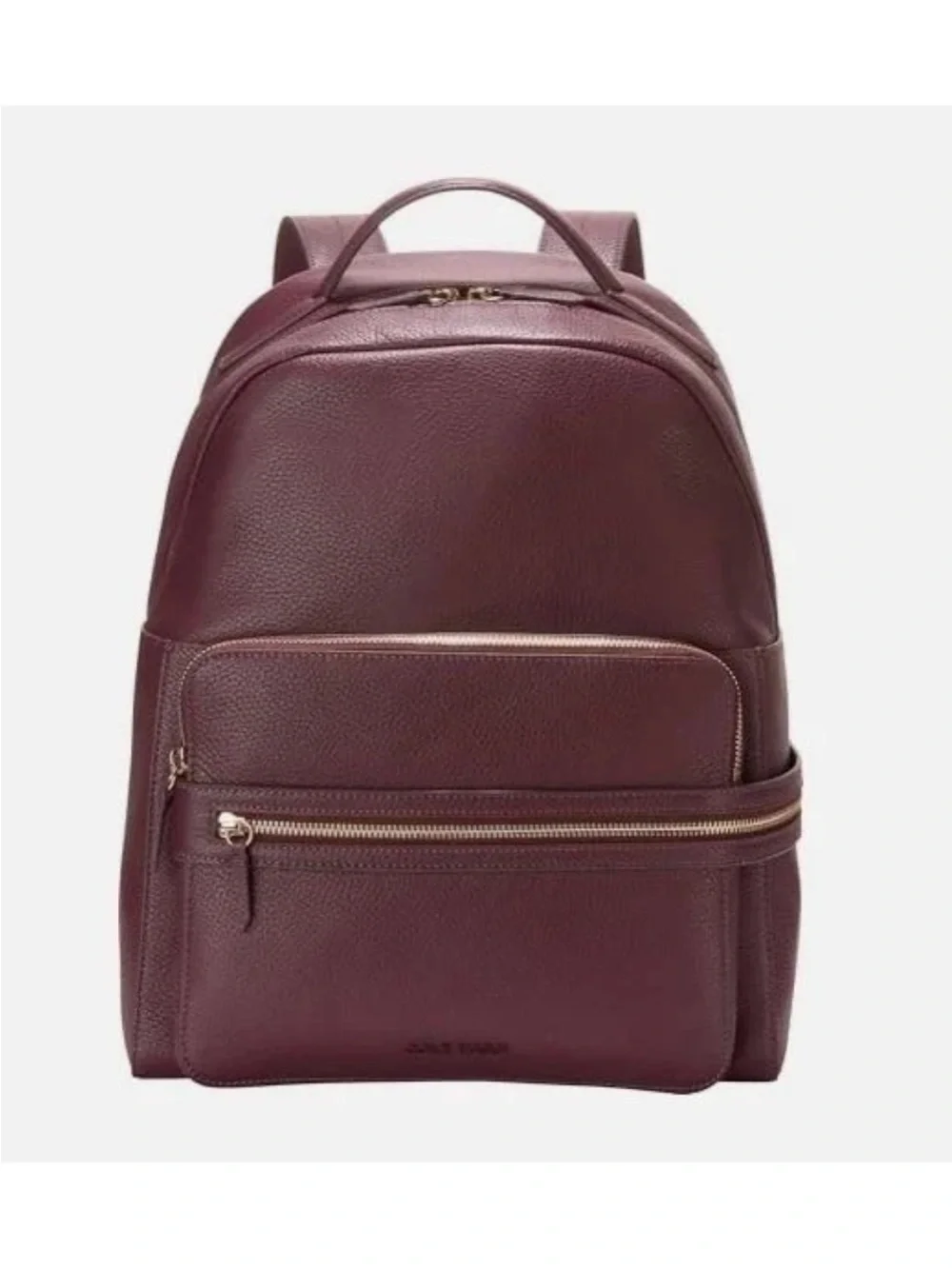 Cole Haan Burgundy Leather Backpack with Gold Hardware